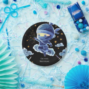 Niedlich Editable Ninja Birthday Pappteller