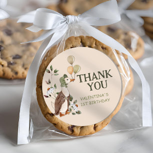 Niedlich ein Albernes Gänse Vintag Erster Geburtst Runder Aufkleber