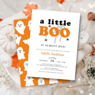 Niedlich ein kleines Boo Orange Halloween Baby Dus Einladung