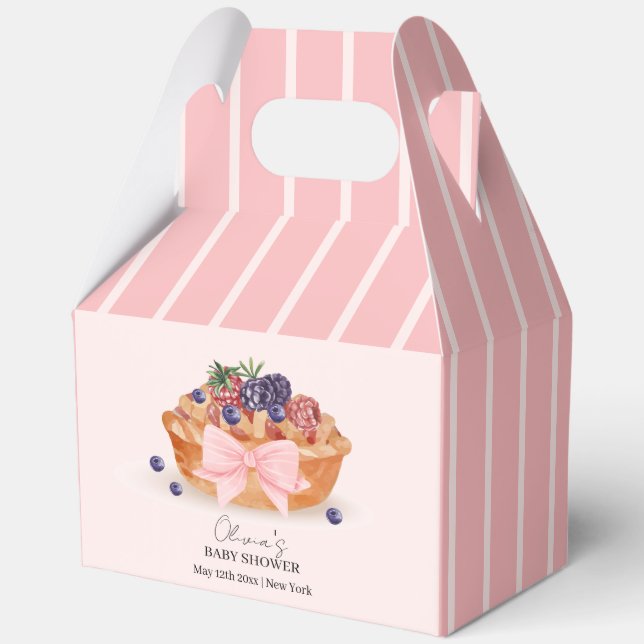 Niedlich eine kleine Süsse Pie Berry Bow Babydusch Geschenkschachtel (Rückseite)
