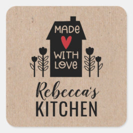 Niedlich, einfach mit Liebe Kraft Quadratischer Aufkleber