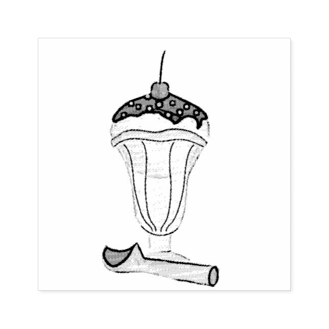 Niedlich Einfache Eiscreme Minimalistische Leckere Gummistempel (Prägung)