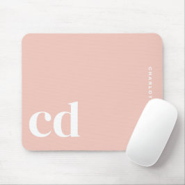 Niedlich Einfache rosa Monogramm Mousepad