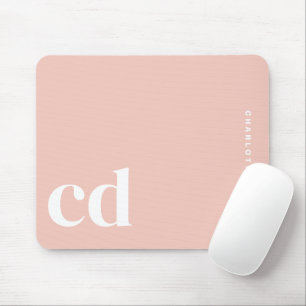Niedlich Einfache rosa Monogramm Mousepad