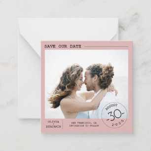 Niedlich Einfache und elegante Fotokarte Save the  Mitteilungskarte