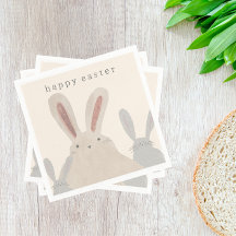 Niedlich Einfache Wasserfarbe Bunny Easter Napkins
