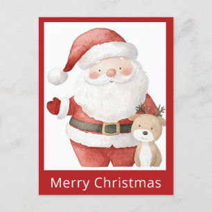 Niedlich Einfache Weihnachtswasserfarbe Postkarte