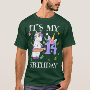 Niedlich Einhorn am 14. Geburtstag T-Shirt
