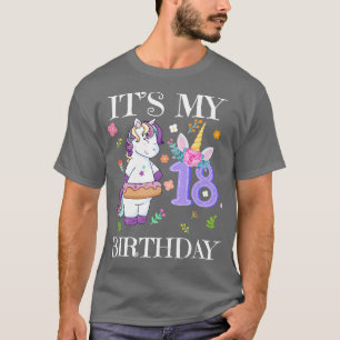 Niedlich Einhorn am 18. Geburtstag T-Shirt