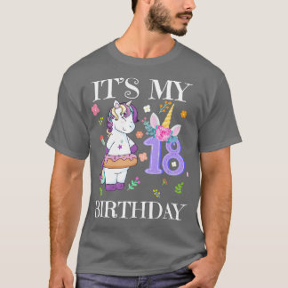 Niedlich Einhorn am 18. Geburtstag T-Shirt