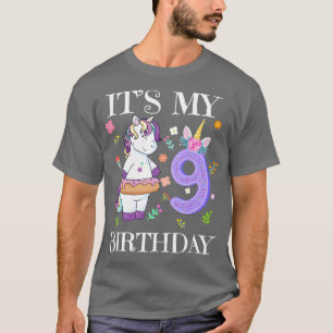 Niedlich Einhorn am 9. Geburtstag T-Shirt