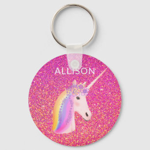 Niedlich Einhorn Rosa Glitzer Glitzern Fantasy Gir Schlüsselanhänger