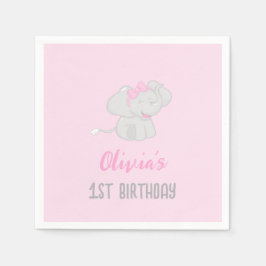 Niedlich Elefant 1. Geburtstagskarte Serviette