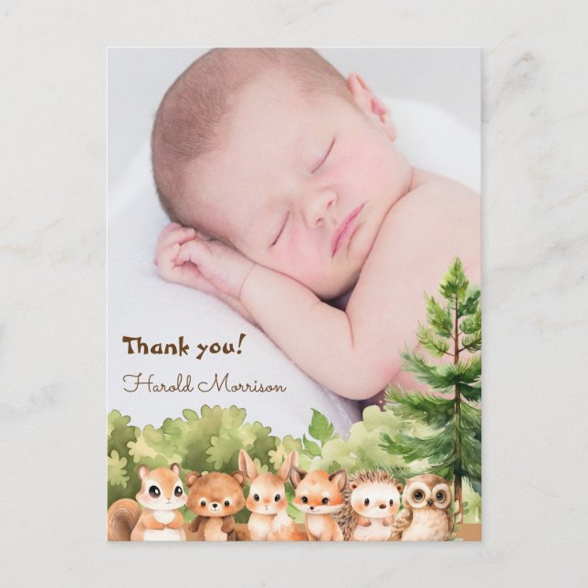 Niedlich Elegant Baby Shower Vielen Dank Postkarte (Vorderseite)