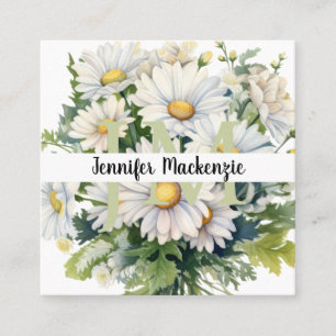 Niedlich Elegant Daisies Quadratische Visitenkarte