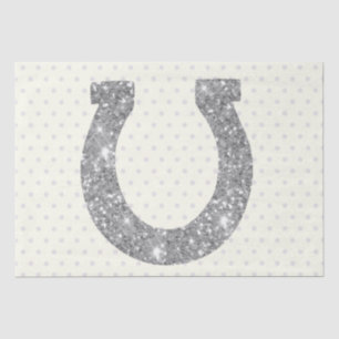Niedlich Elegant Glam Silver Glitzer Horseshoe Seidenpapier