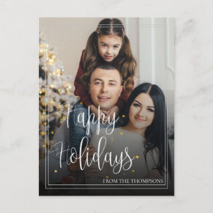 Niedlich Elegant Happy Holidays Script Foto Weihna Feiertagspostkarte