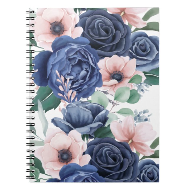 Niedlich Elegante Blaue Rose Notizblock (Vorderseite)