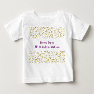 Niedlich Elegante Trendy Gold Stars Liebe Oma Baby T-shirt