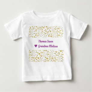 Niedlich Elegante Trendy Gold Stars Liebe Oma Baby T-shirt