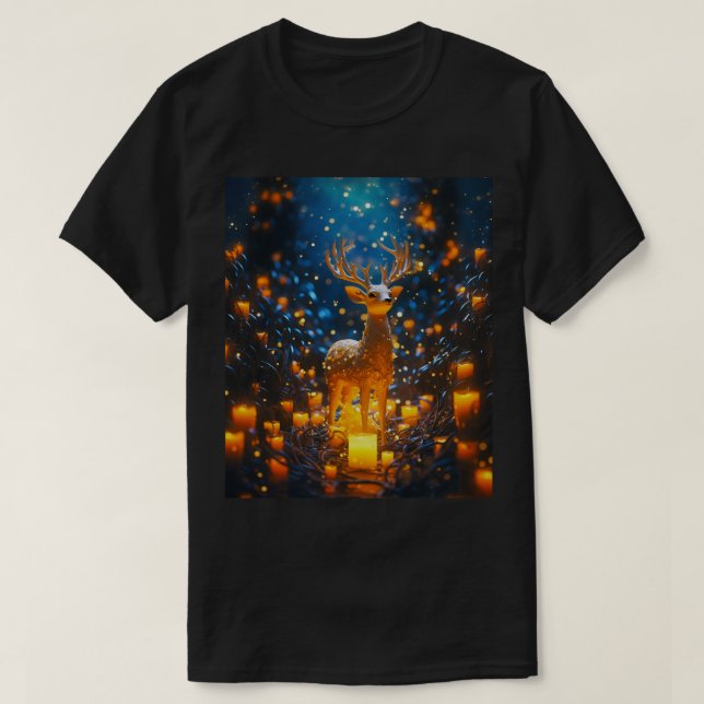 Niedlich Eleganter Magischer Rentier T-Shirt (Design vorne)