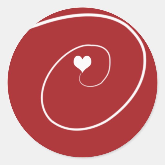 Niedlich Elegantes Rotes Herz Liebe Runder Aufkleber (Vorderseite)