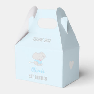 Niedlich Elephant 1. Geburtstag Blue Favor Box Geschenkschachtel