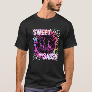 Niedlich Elephant 90er Nostalgie Regenbogen Leopar T-Shirt