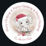 Niedlich Elephant Baby Christmas Classic Round Sti Runder Aufkleber<br><div class="desc">Niedlicher Elephant Baby Weihnachts Klassischer Rundsticker in sanften Weihnachtsfarben. Verwenden Sie die Online-Vorlagenwerkzeuge,  um den Text mit Namen,  Schriftart,  Größe und Platzierung zu personalisieren. Auch können Sie die Bildgröße ändern,  wenn Sie gewollt haben...  Matching Artikel sind in meinem Geschäft verfügbar.</div>