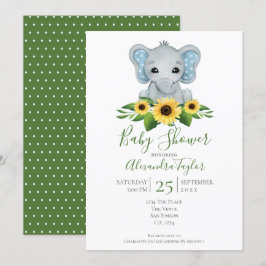 Niedlich Elephant Baby Dusche Personalisiert Einladung