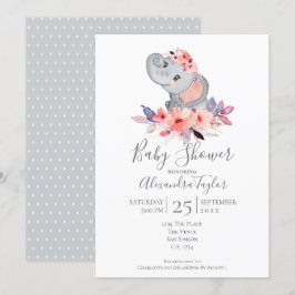 Niedlich Elephant Baby Dusche Personalisiert Einladung