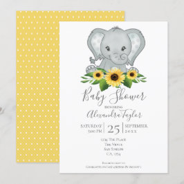Niedlich Elephant Baby Dusche Personalisiert Einladung