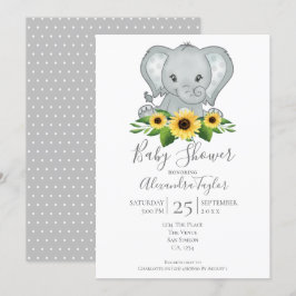 Niedlich Elephant Baby Dusche Personalisiert Einladung