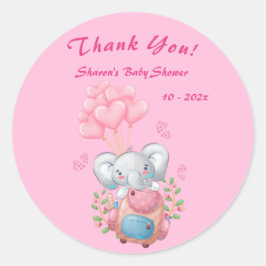 Niedlich Elephant Baby Dusche Vielen Dank Sticker