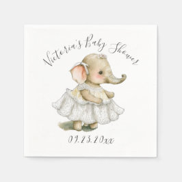 Niedlich Elephant Baby Girl Dusche Napkins Serviette