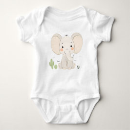 Niedlich Elephant Baby Jersey Bodysuit Baby Strampler