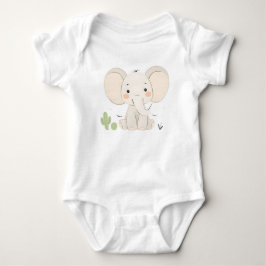 Niedlich Elephant Baby Jersey Bodysuit Strampler