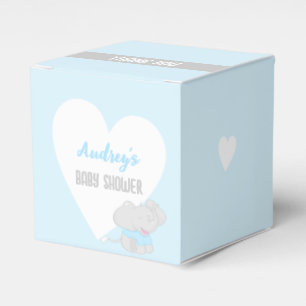 Niedlich Elephant Baby Shower Blue Fevor Box Geschenkschachtel