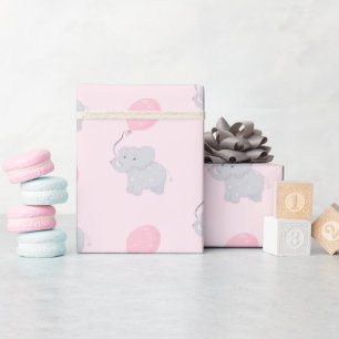 Niedlich Elephant Baby Shower Girl Pink Geschenkpapier