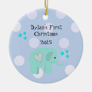 Niedlich Elephant Baby's First Christmas Keramikornament