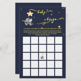 Niedlich Elephant & Balloon Baby Bingo Game