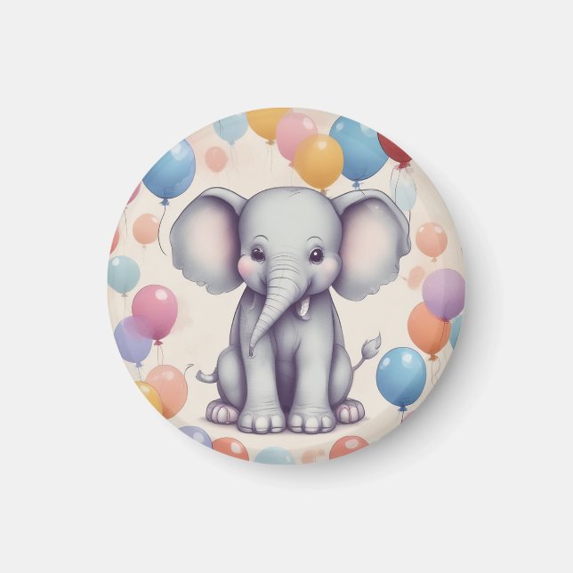 Niedlich Elephant Birthday Magnet (Vorne)