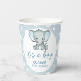 Niedlich Elephant Blue Baby Dusche Pappbecher