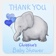 Niedlich Elephant Blue Boy Baby Dusche Vielen Dank