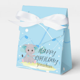 Niedlich Elephant Blue heart Birthday Boy Favor Bo Geschenkschachtel