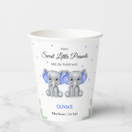Niedlich Elephant Blue Twin Boys Baby Dusche Pappbecher
