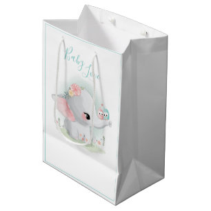 Niedlich Elephant Blue Watercolor Baby Liebe Mittlere Geschenktüte