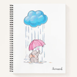 Niedlich Elephant Butterfly Name Spiral Notizbuch