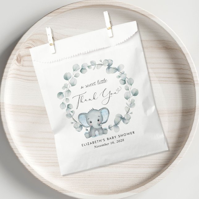 Niedlich Elephant Eucalyptus Baby Boy Dusche Viele Geschenktütchen (Von Creator hochgeladen)
