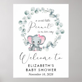 Niedlich Elephant Eucalyptus Baby Girl Dusche Will Poster